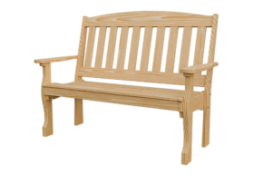 4’ Wood English Garden Bench