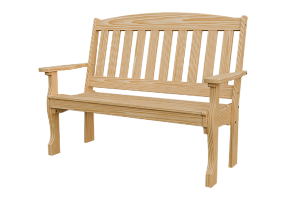 4’ Wood English Garden Bench