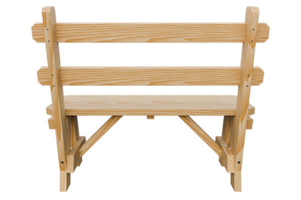42” Wood Bench w/ Back - Image 5
