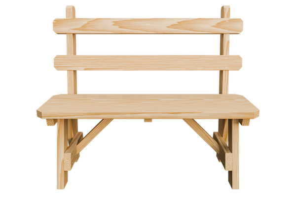 42” Wood Bench w/ Back - Image 4