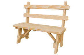 42” Wood Bench w/ Back