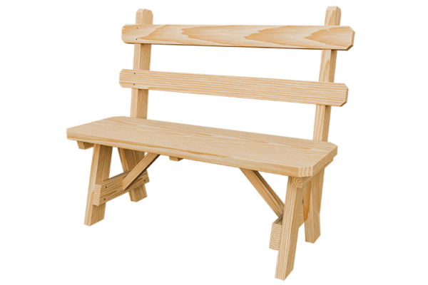 42” Wood Bench w/ Back
