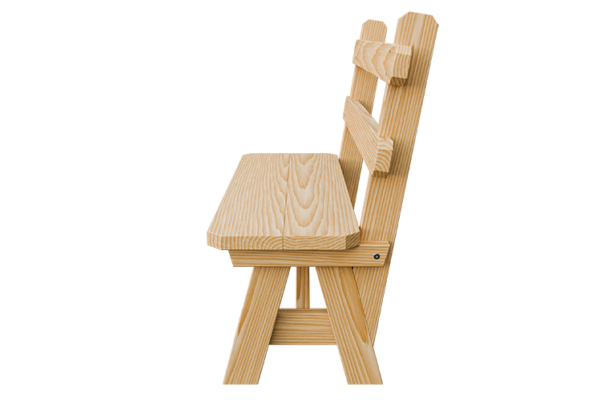 42” Wood Bench w/ Back - Image 3