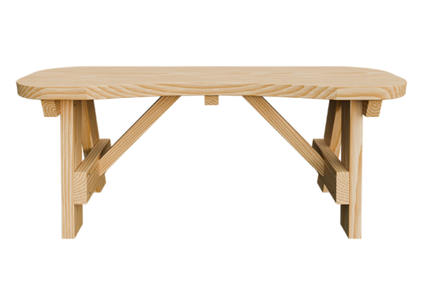 42” Curved Wood Bench - Image 4
