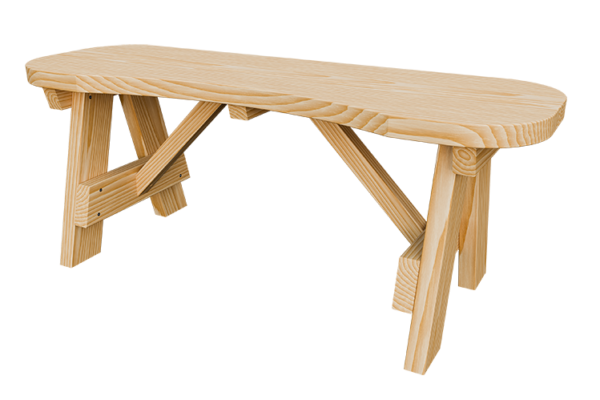 42” Curved Wood Bench