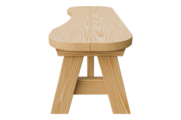 42” Curved Wood Bench - Image 3