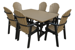 4' x 6' Poly Adirondack 7 Piece Dining Set