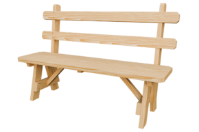 54” Wood Bench w/ Back