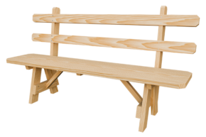 66” Wood Bench w/ Back