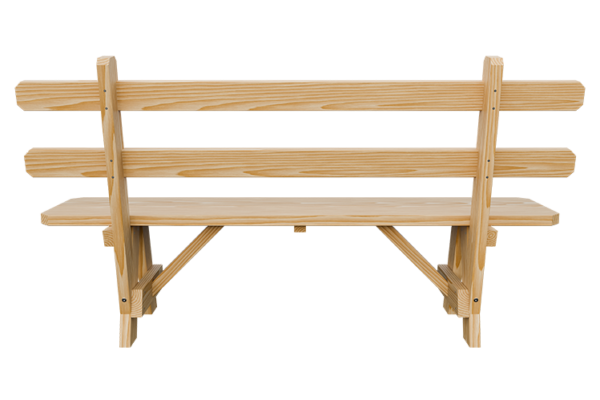 66” Wood Bench w/ Back - Image 5