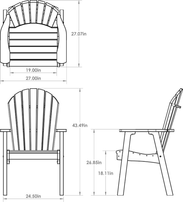 Amish-Crafted Poly Adirondack Dining Chair - Image 11