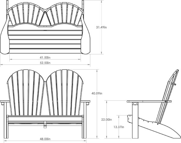 4' Poly Adirondack Love Seat - Image 7