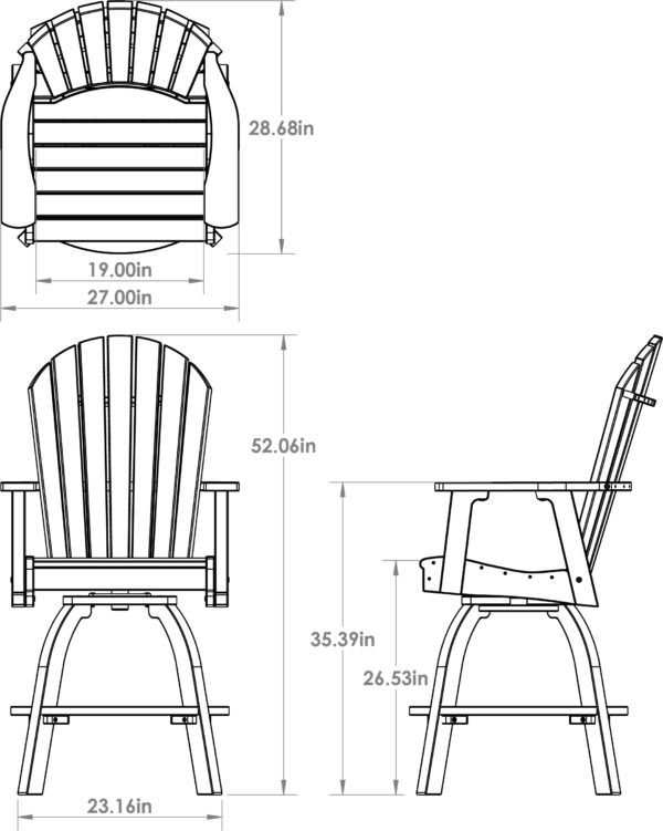 Amish-Crafted Poly Adirondack Bar Chair - Image 11