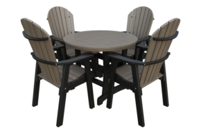 42” Poly Adirondack Round 5 Piece Dining Set