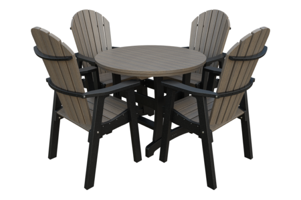 42” Poly Adirondack Round 5 Piece Dining Set