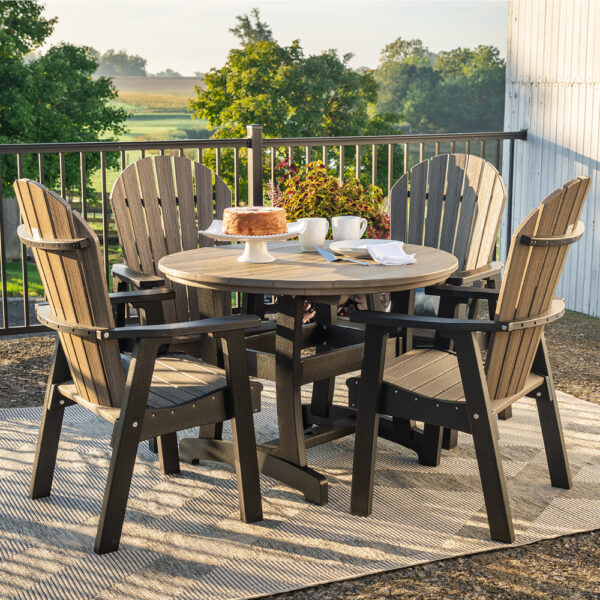 42” Poly Adirondack Round 5 Piece Dining Set - Image 4
