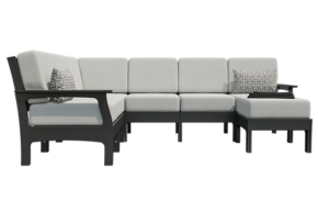 VaraMora 6-Seat Sectional with Ottoman & Hideaway Tray