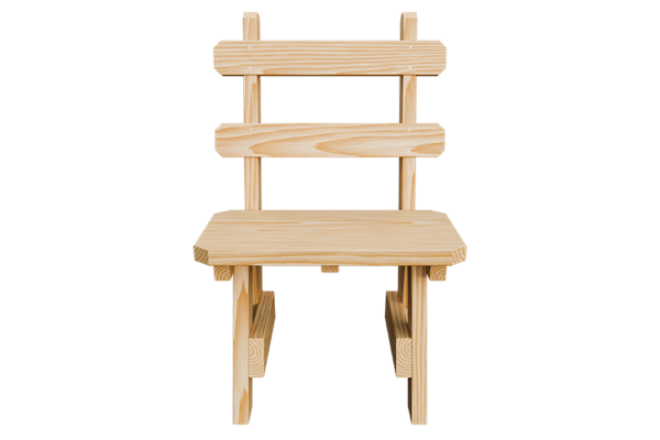 23” Wood Bench w/ Back - Image 4