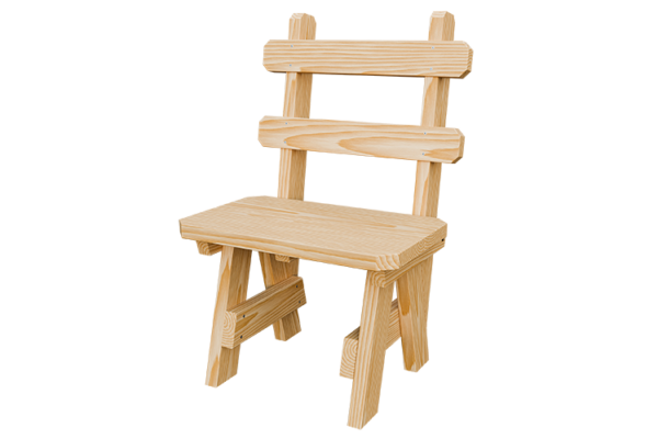 23” Wood Bench w/ Back