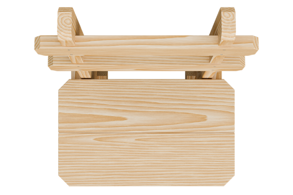 23” Wood Bench w/ Back - Image 2