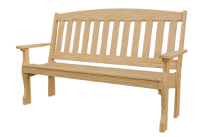 5’ Wood English Garden Bench