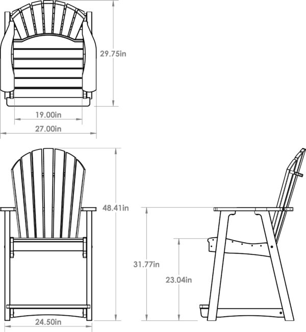 Poly Adirondack Counter-Height Chair - Image 5