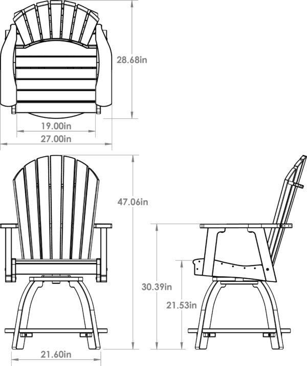 Poly Adirondack Swivel Counter Height Chair - Image 7