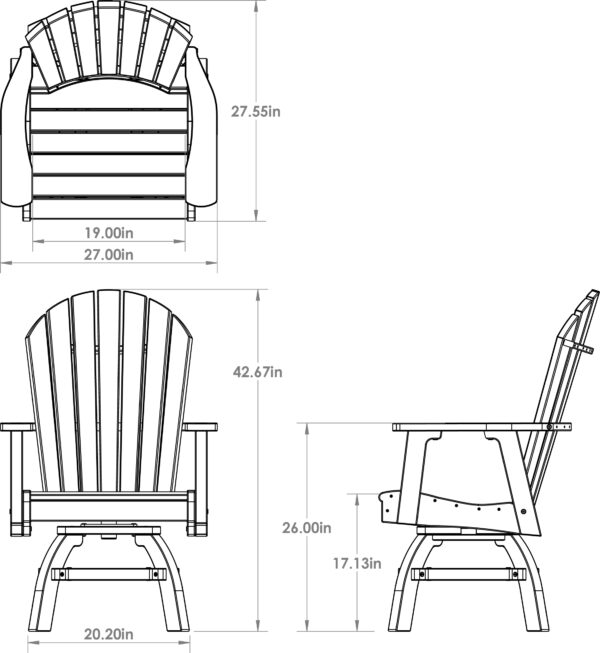 Poly Adirondack Swivel Dining Chair - Image 5