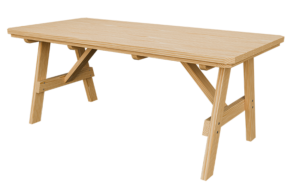 3’ x 6’ Wood Picnic Table