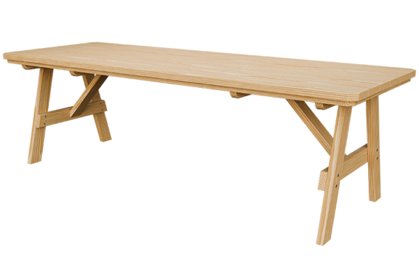 3’ x 8’ Wood Picnic Table