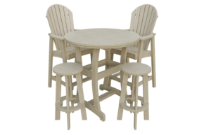 42” Round Poly Adirondack 5 Piece Bar Set