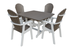 4' x 4' Poly Adirondack 5 Piece Dining Set