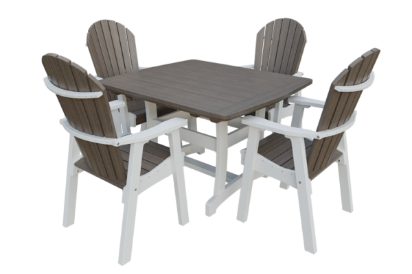 4' x 4' Poly Adirondack 5 Piece Dining Set