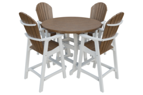 54” Poly Adirondack Round 5 Piece Bar Set