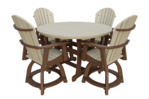 54” Round Poly Adirondack Counter-Height Set