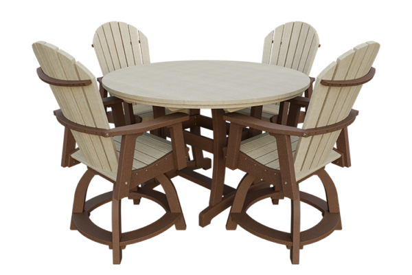 54” Round Poly Adirondack Counter-Height Set