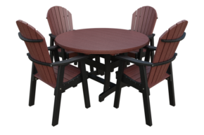 54” Round Poly Adirondack 5-Piece Dining Set