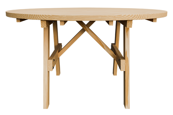 54" Round Wood Picnic Table - Image 4