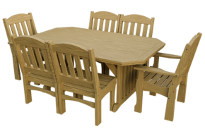 4' x 6' Wood English Garden 7 Piece Dining Set