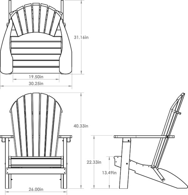Amish-Crafted Poly Folding Adirondack Chair - Image 14