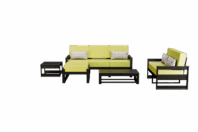 VaraBella 5-Piece Set: 3-Seat Sofa, Loveseat, Side Table, Coffee Table, and Ottoman